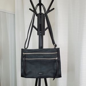 Relic Black Vegan Leather 3 zip Purse Crossbody or Shoulder NWOT